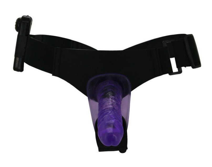 Ultra Passionate Harness doble pene con vibración Morado - Imagen 5