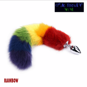RAINBOW plug de metal con cola de zorro multicolor De Troula