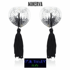 MINERVA pezoneras plateadas con borla De Troula