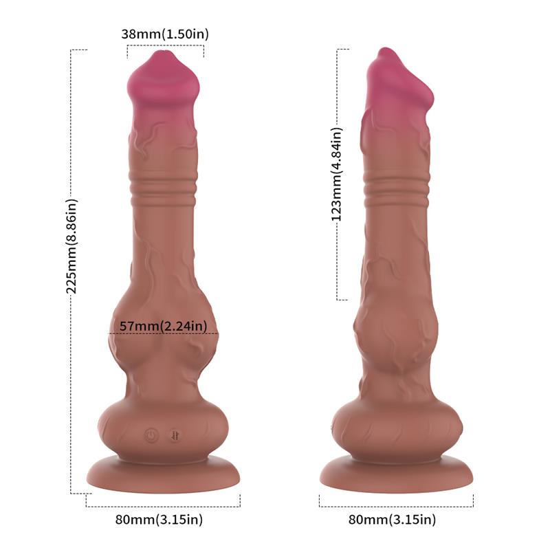 Dildo con Vibración y Movimiento Thrusting - Imagen 10