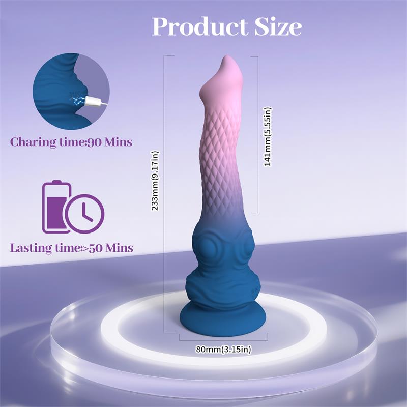 Dildo Fantasía con Vibración, Oscilación y Ventosa - Imagen 8