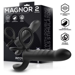 Magnor Dildo con Anillo Doble y Estimulador de Testículos