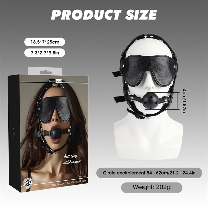 Arnés de Cabeza con Mordaza de Bola y Antifaz - Imagen 3
