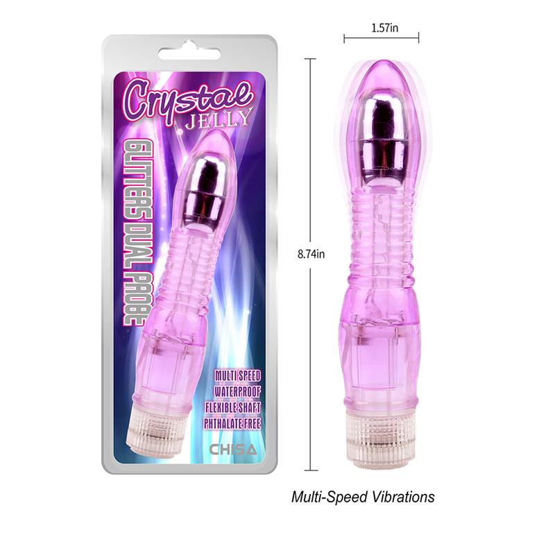 Glitters Dual Probe Vibrador Purpura - Imagen 5