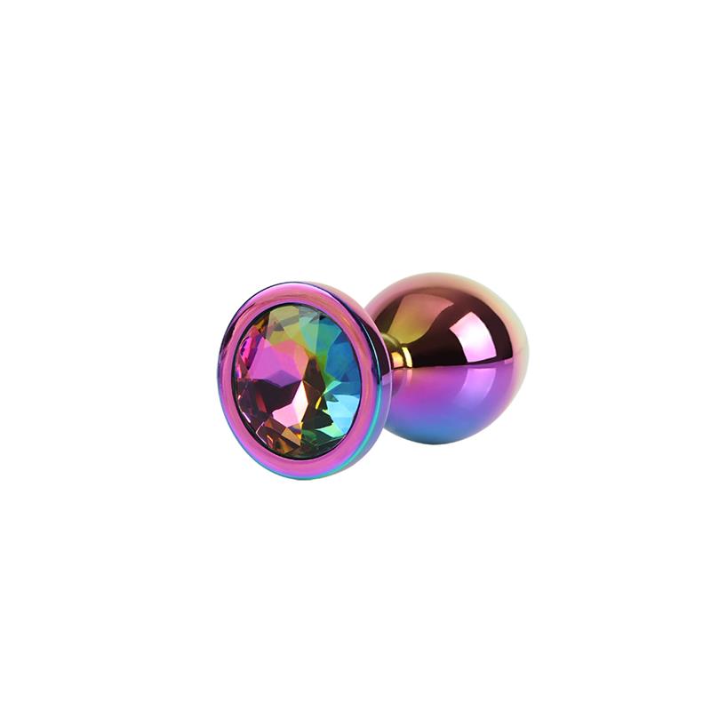 Rainbow Gem Plug Anal con Joya en la Base Talla M - Imagen 6