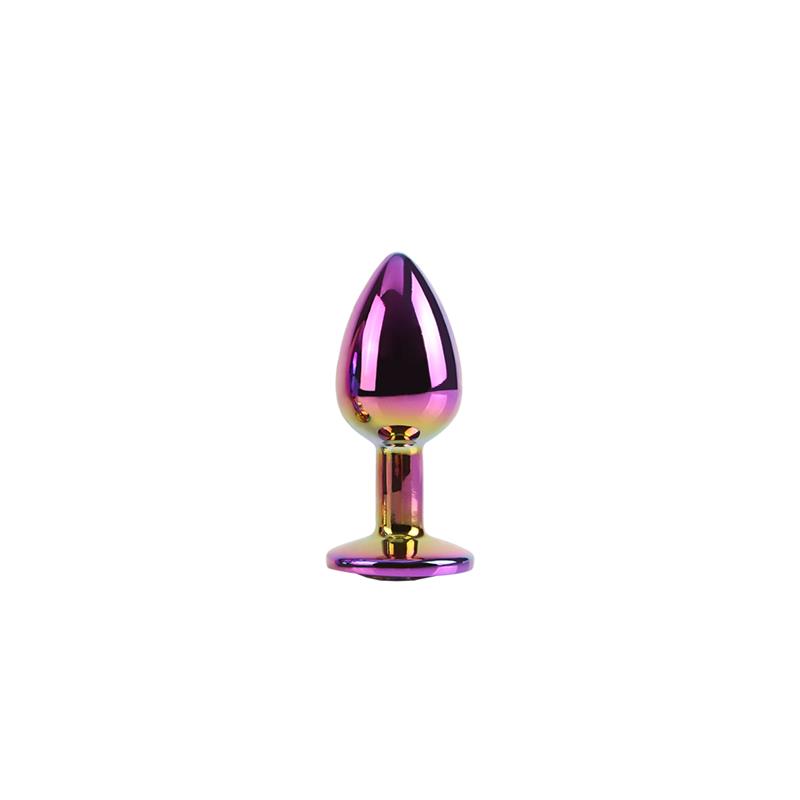 Rainbow Gem Plug Anal con Joya en la Base Talla S - Imagen 3