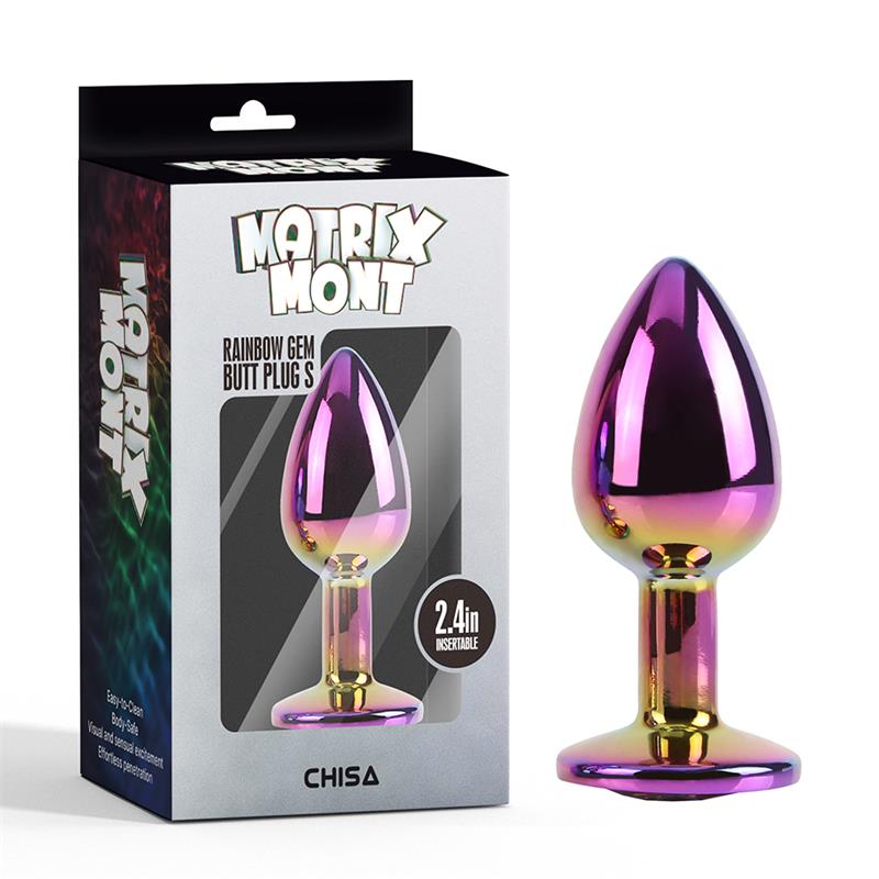 Rainbow Gem Plug Anal con Joya en la Base Talla S - Imagen 5