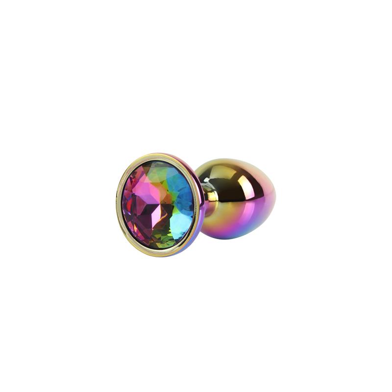 Rainbow Gem Plug Anal con Joya en la Base Talla S - Imagen 6