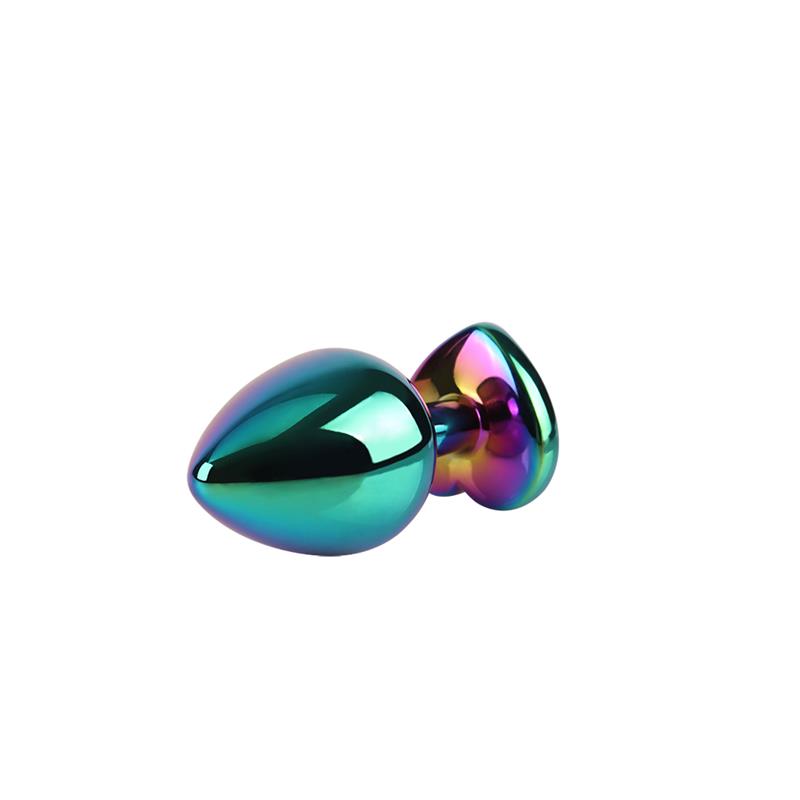 Rainbow Heart Plug Anal con Joya en la Base Talla M - Imagen 2