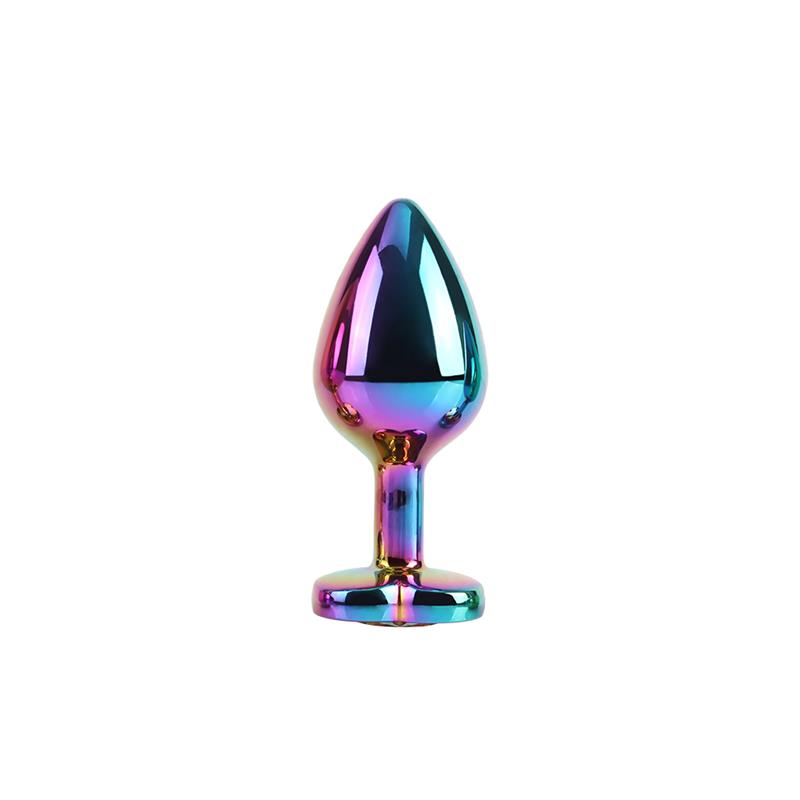 Rainbow Heart Plug Anal con Joya en la Base Talla M - Imagen 3