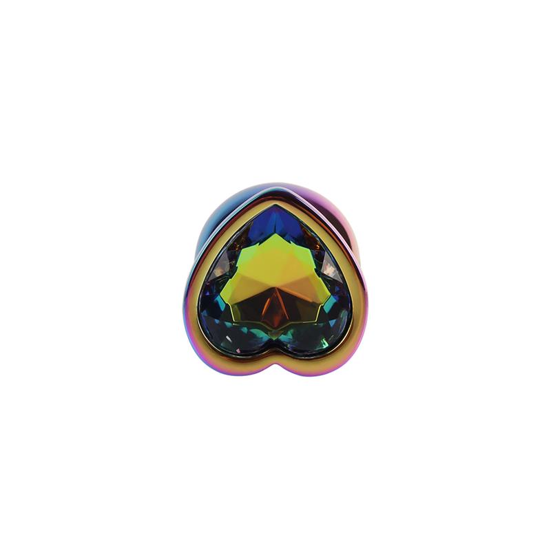 Rainbow Heart Plug Anal con Joya en la Base Talla M - Imagen 5