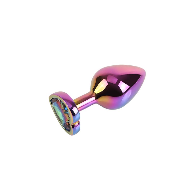 Rainbow Heart Plug Anal con Joya en la Base Talla M - Imagen 6