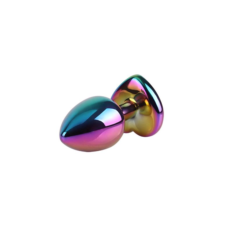 Rainbow Heart Plug Anal con Joya en la Base Talla S - Imagen 3