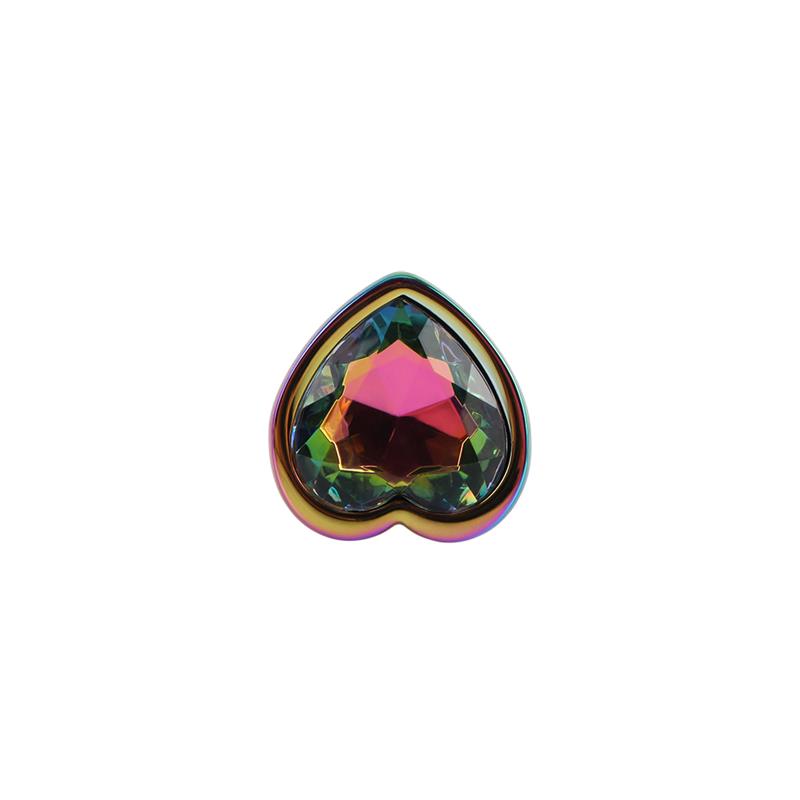 Rainbow Heart Plug Anal con Joya en la Base Talla S - Imagen 4