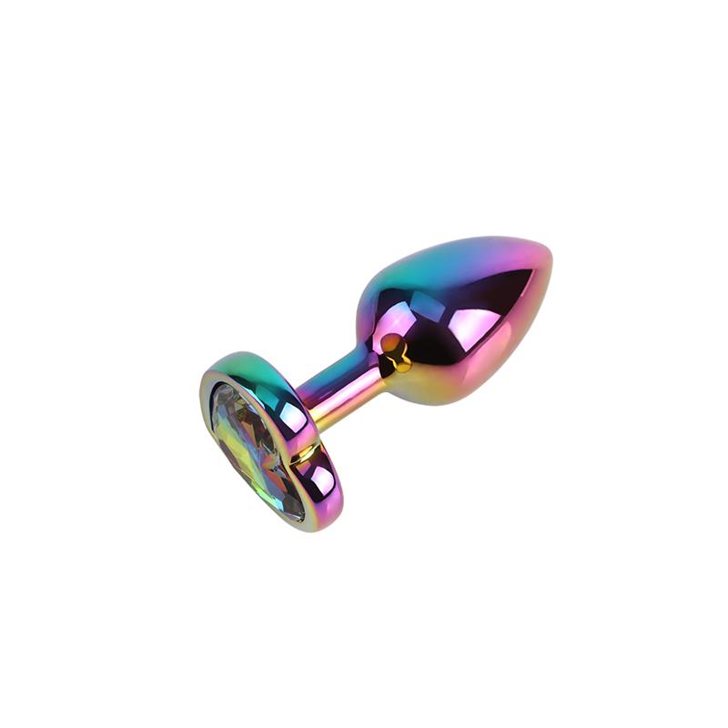 Rainbow Heart Plug Anal con Joya en la Base Talla S - Imagen 5