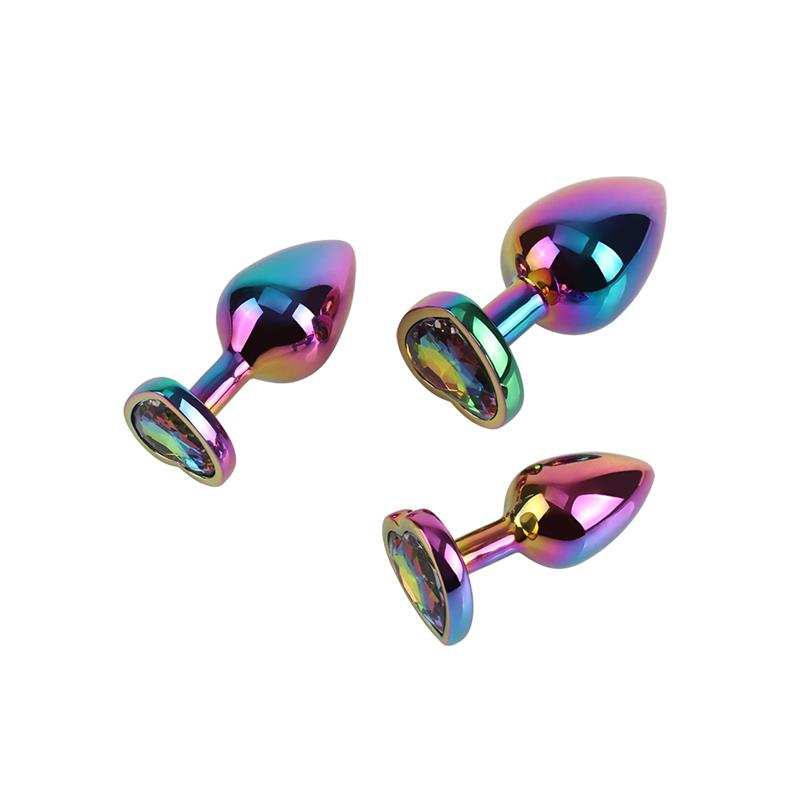 Rainbow Heart Set de 3 Plugs Anales - Imagen 5