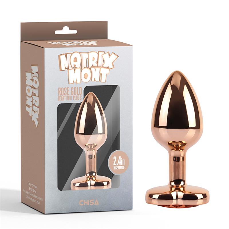 Rose Gold Heart Plug Anal Joya Corazon en la Base Talla S - Imagen 3