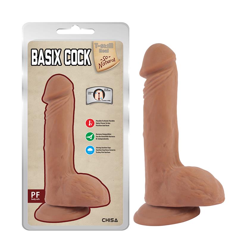 Basix Cock Dildo dual Density Bronceado 22.5cm - Imagen 3