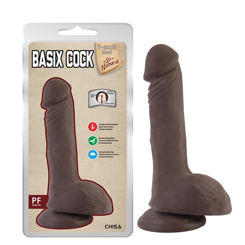 Basix Cock Dildo Dual Density Marrón 22.5cm - Imagen 3