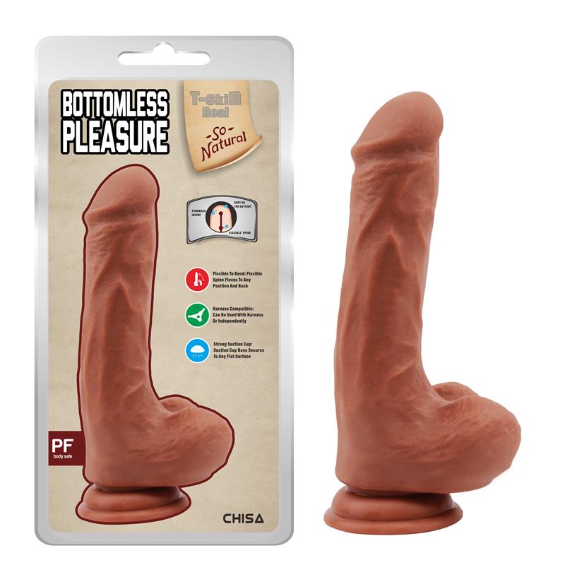 Bottomless Pleasure Dildo Dual Density Bronceado 20cm - Imagen 3