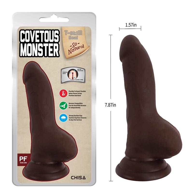 Covetous Monster Dildo Dual Density Marrón 20cm - Imagen 2