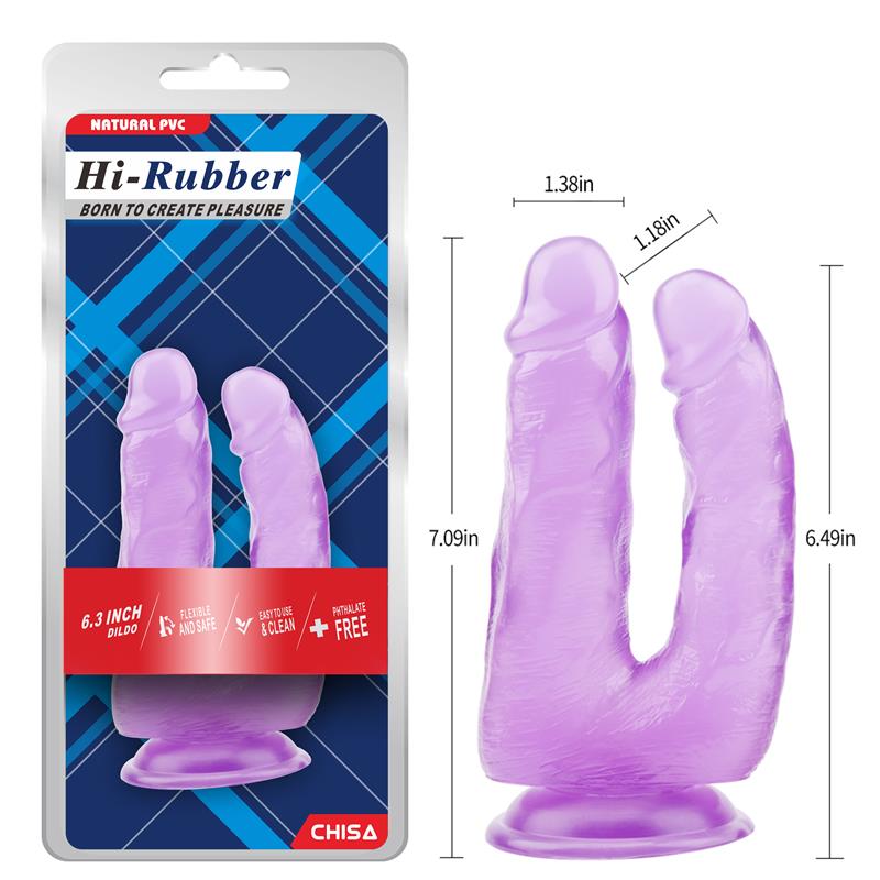 Dildo Doble 6.3 - 18cm Purpura - Imagen 4