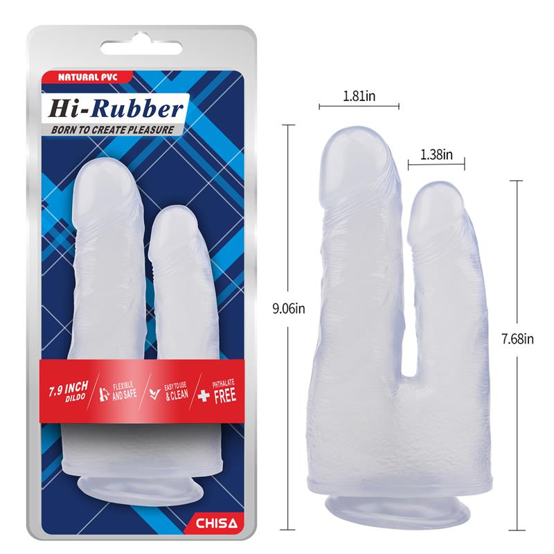 Dildo Doble 7.9 - 23cm Transparente - Imagen 4