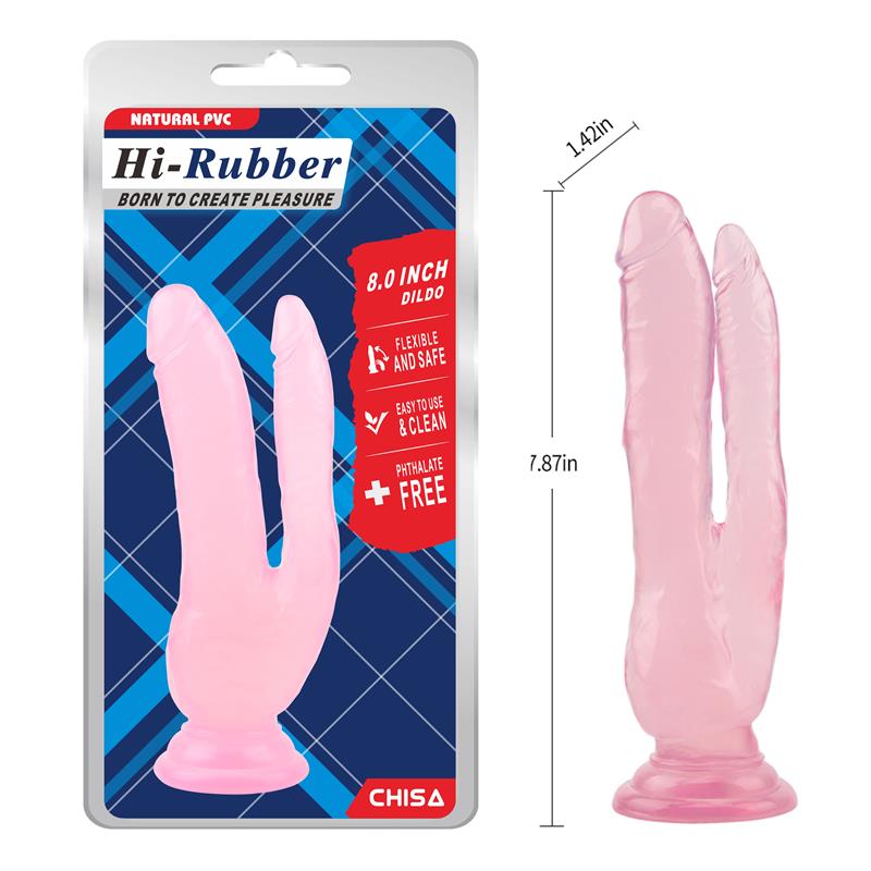 Dildo doble 8 - 20cm Rosa - Imagen 5