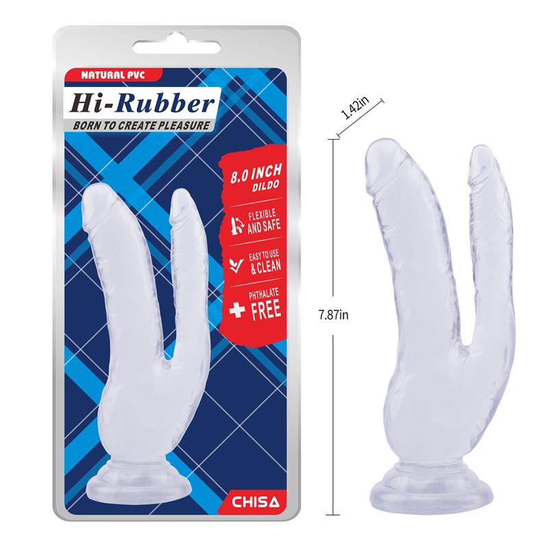 Dildo Doble 8 - 20cm Transparente - Imagen 5