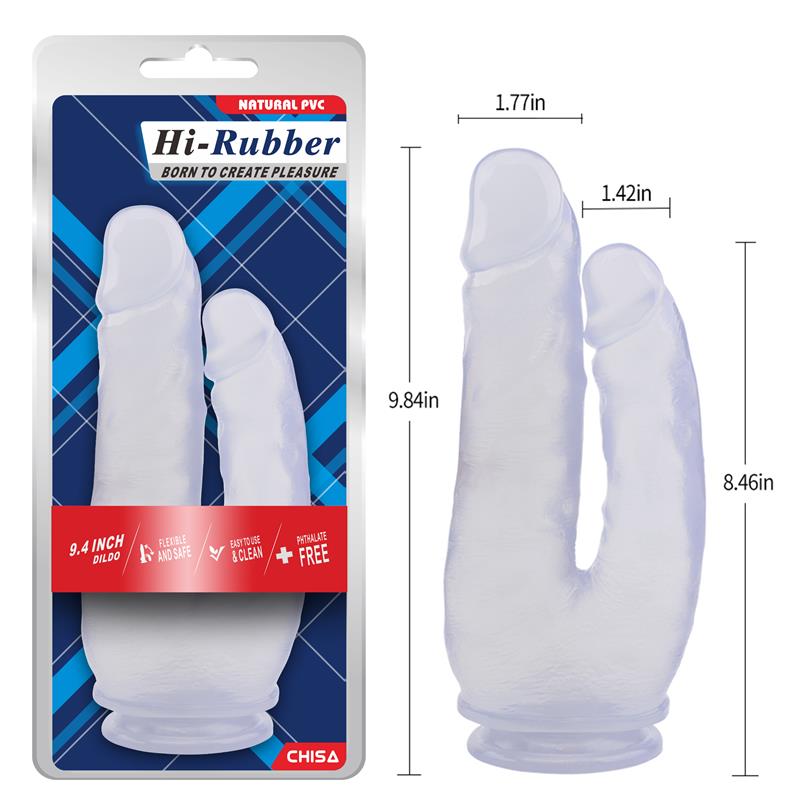 Dildo Doble 9.4 - 25cm Transparente - Imagen 5