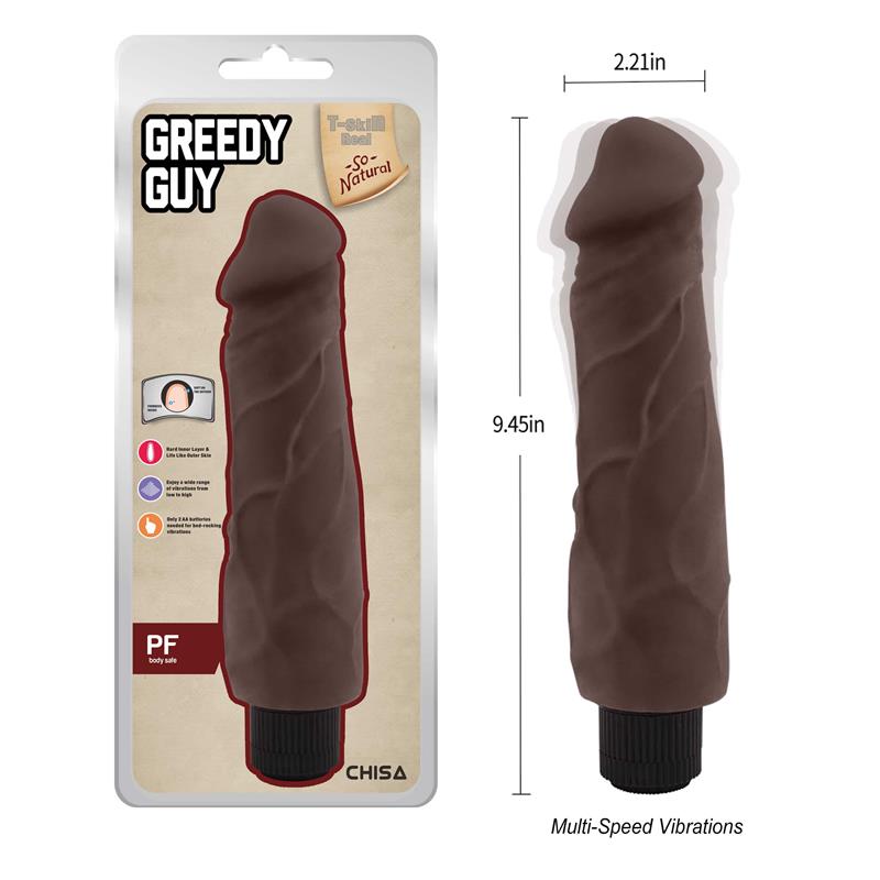Greedy Guy Vibrador Realista Marrón 24 cm - Imagen 4