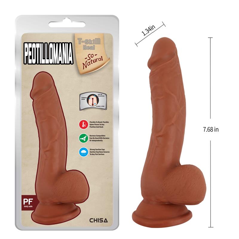 Peotillomania Dildo Dual Density Bronceado 19.5cm - Imagen 3