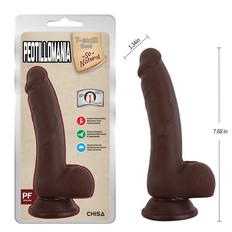 Peotillomania Dildo Dual Density Marrón 19.5cm - Imagen 3