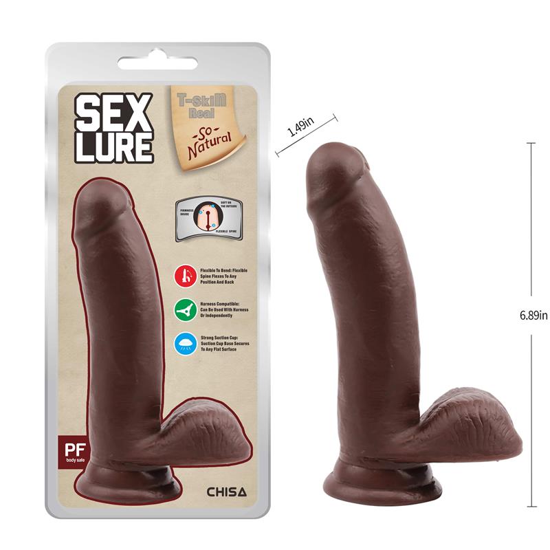 Sex Lure Dildo Dual Density Marrón 17.5cm - Imagen 2