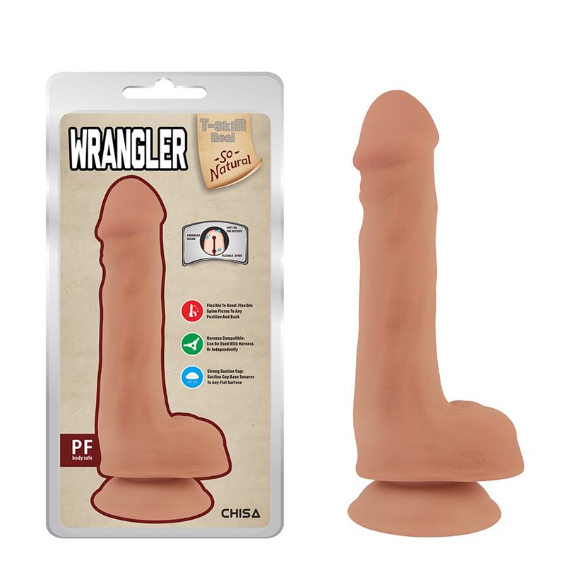 Wrangler Dildo dual Density Bronceado 19cm - Imagen 2