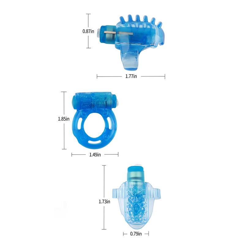 Teasers Ring Set de 3 Estimuladores con Vibración Azul - Imagen 3