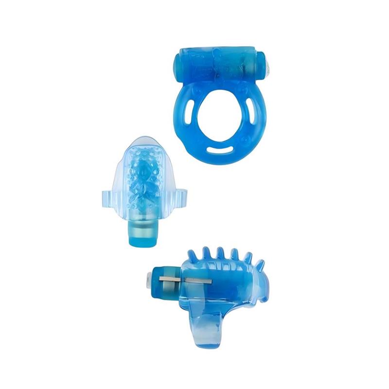 Teasers Ring Set de 3 Estimuladores con Vibración Azul - Imagen 6